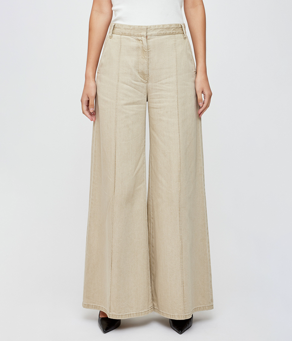 Womens MC Denim Tack PT in Beige