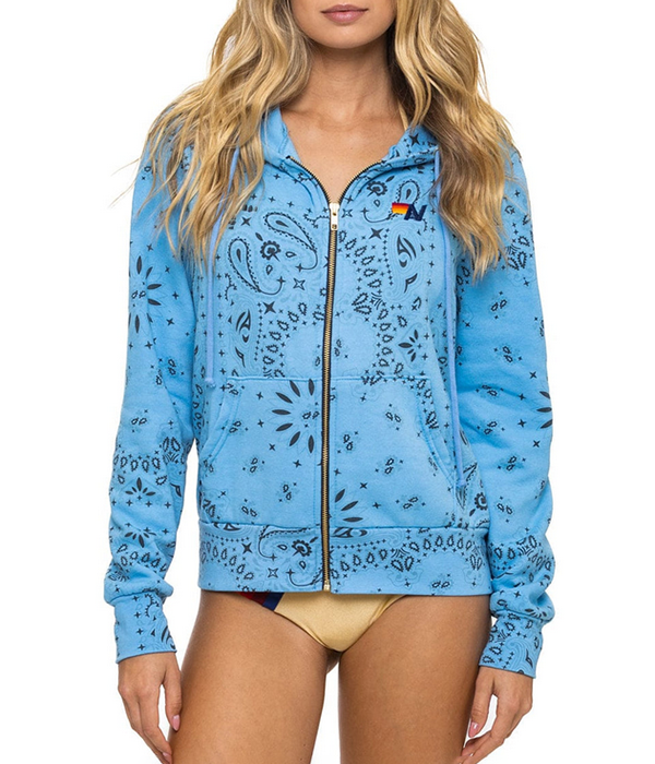 Womens Bandana Zip Hoodie