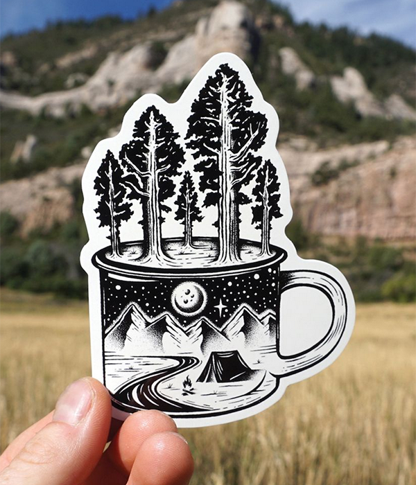 Camp Cup Mountains Sticker