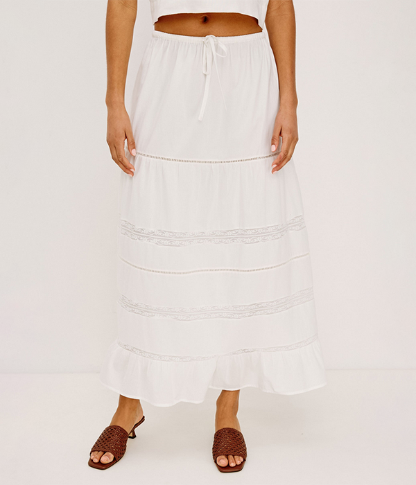 Womens Hettie Skirt in White