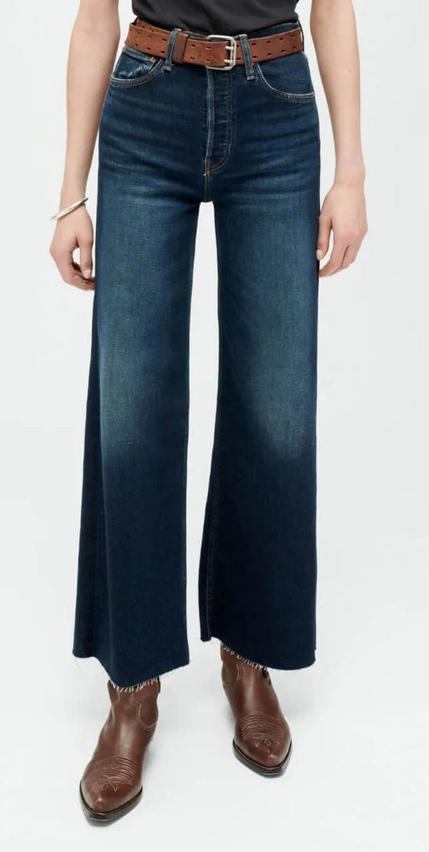 Womens High Rise Wide Leg Crop