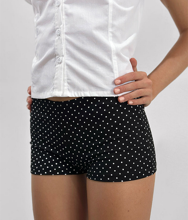 Womens Eunia Short in Micro Polka Black