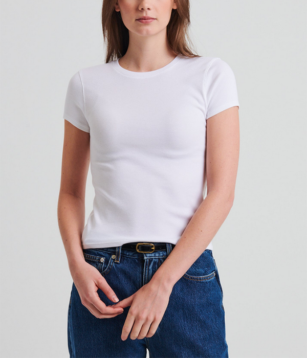 Womens SS Cotton Modal Rib Baby Tee