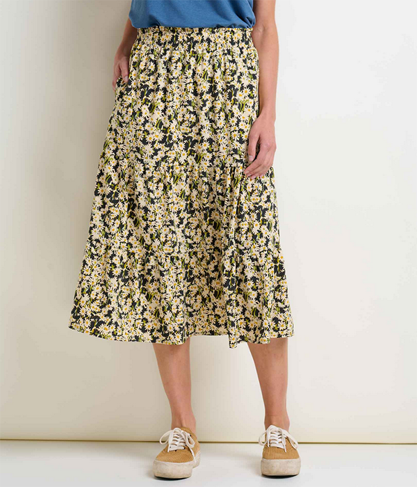 Womens Sunkissed Tiered Midi Skirt