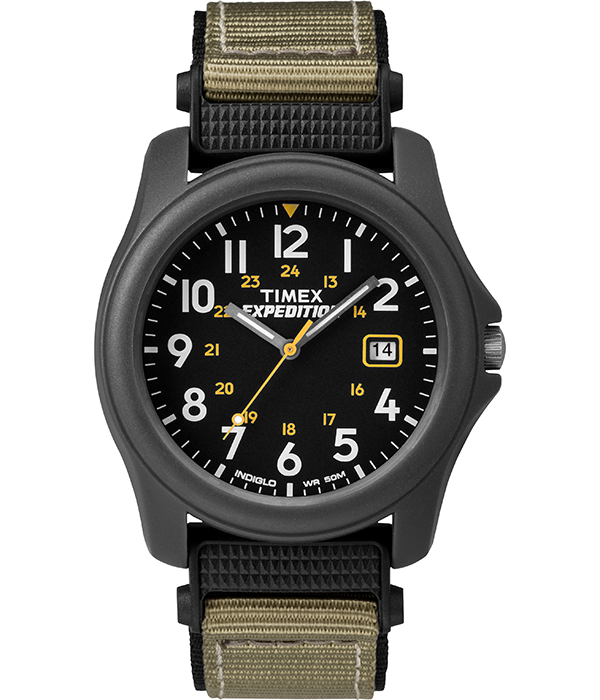 Expedition Camper 39mm Nylon Strap - Black Dial Tan Strap