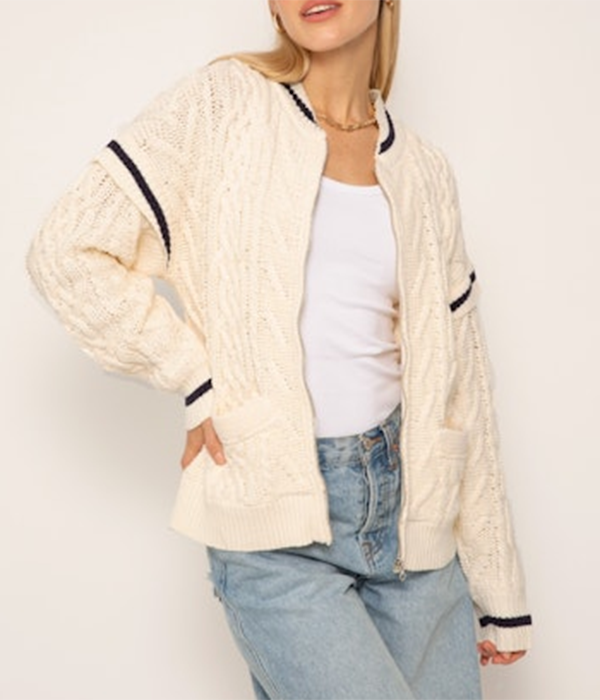 Womens Kisa Cable Bomber