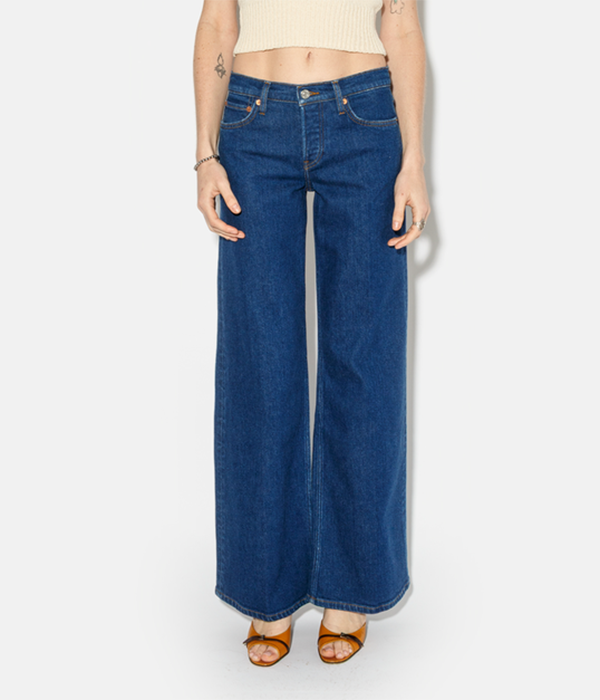 Womens RE/DONE Mid Rise Wide Leg
