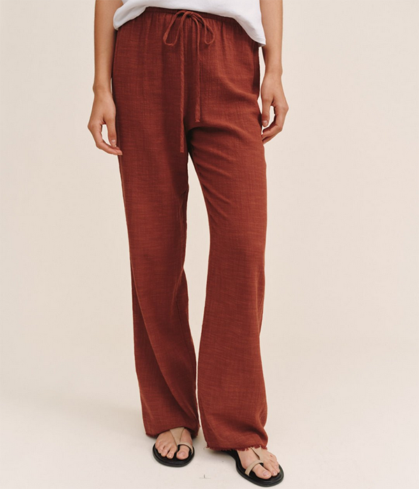 Womens Fray Hem Beach Pant
