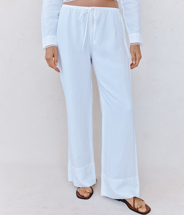 Womens Wide Hem Drawstring Pant