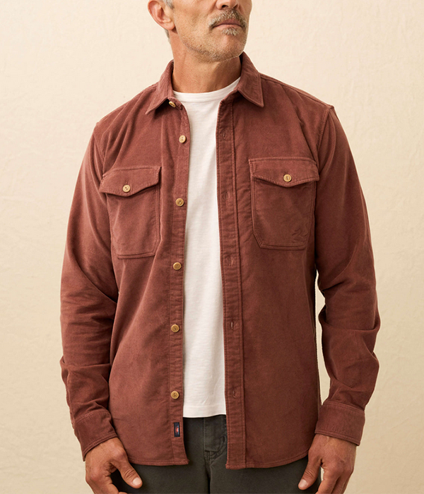 Mens Stretch Terry Corduroy Workshirt