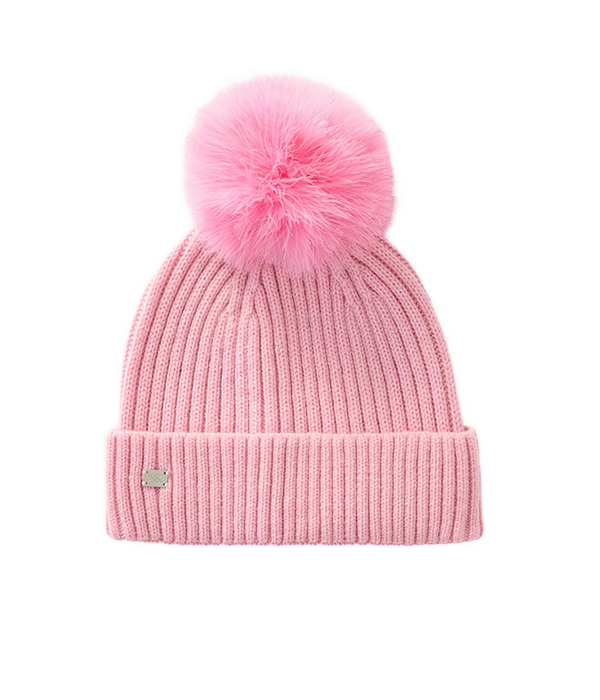 Womens Amalie Knit Hat With Removable POMPOM