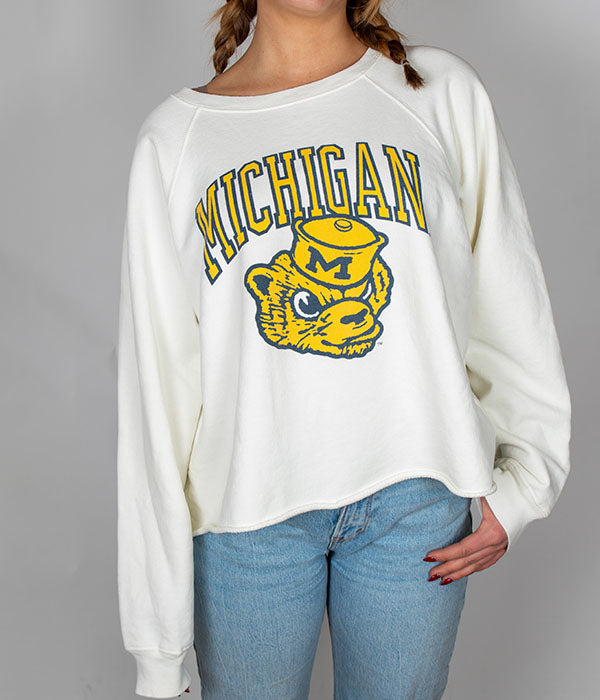 Go Blue Wolverine Crop Sweatshirt