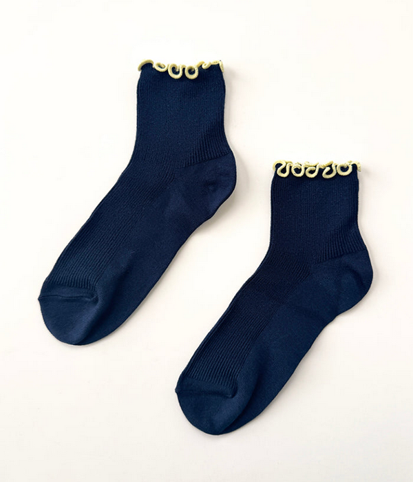 Womens Petite Ruffled Modal Socks