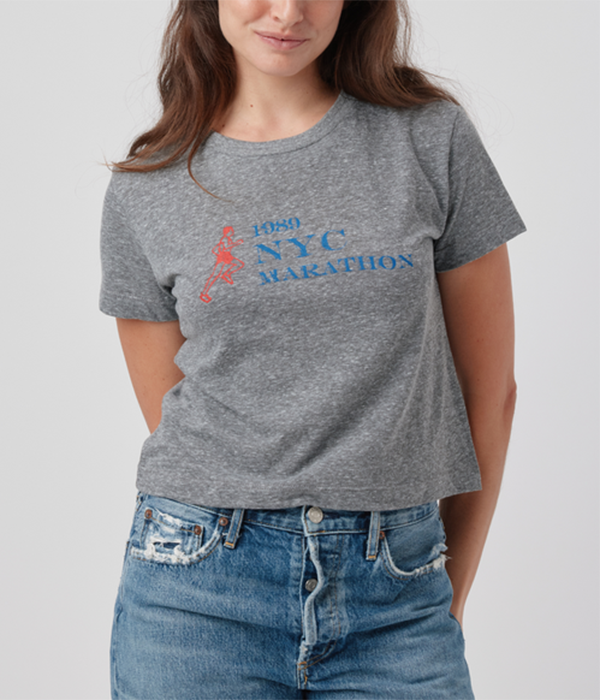 Womens NYC Marathon - Everyday Tee in Heather Grey