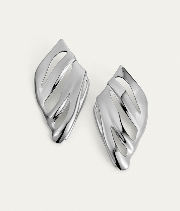 Womens The Kites Earrings in High Polish Silver
