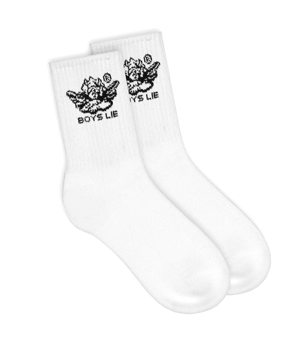 Boys Lie Logo Sock 3 Pack in White