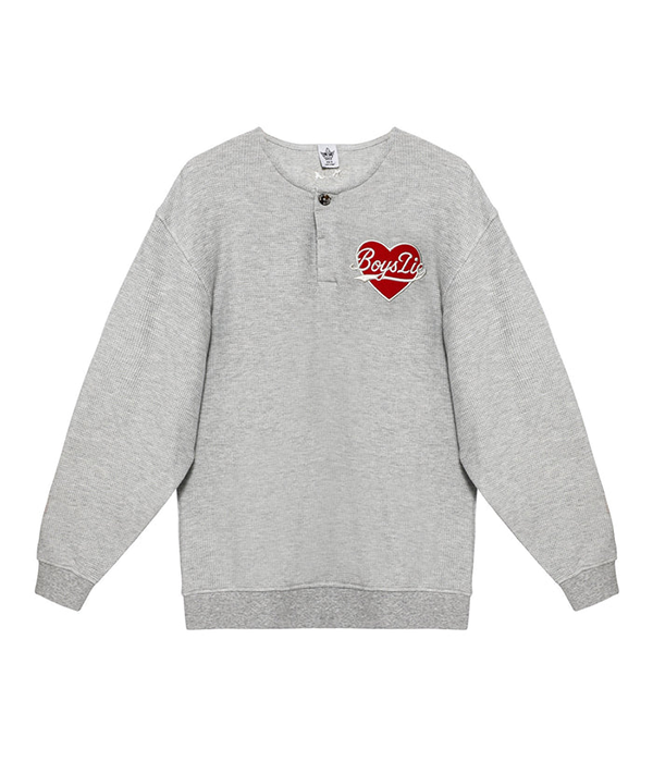 Womens Signature Thermal K-Crewneck in Light Heather Grey