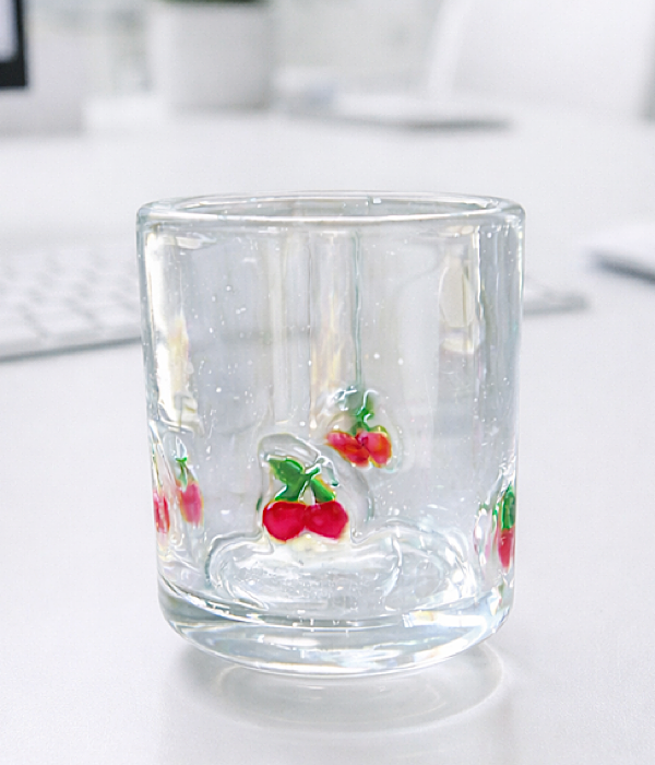 Cherry Clear Drinking Glass