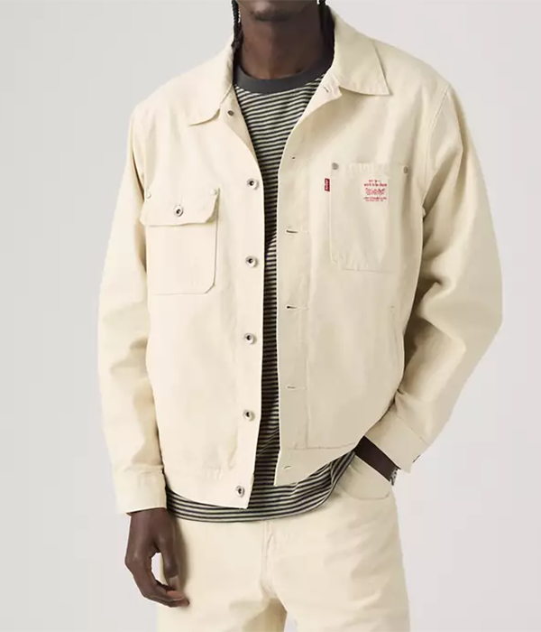 Mens Sunrise Trucker in Undyed Ecru Greige