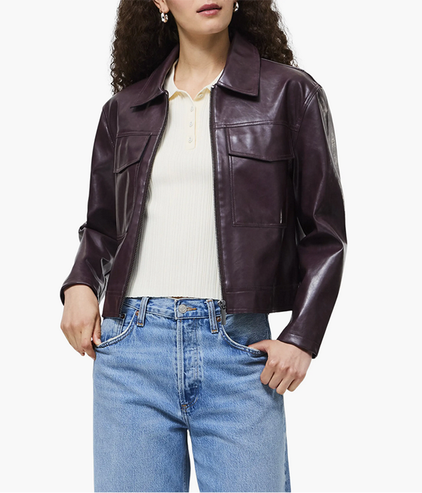 Womens Kayleigh PU Bomber Jacket