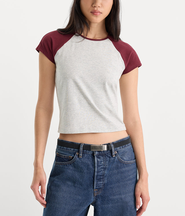 Womens Good American The Raglan Tee