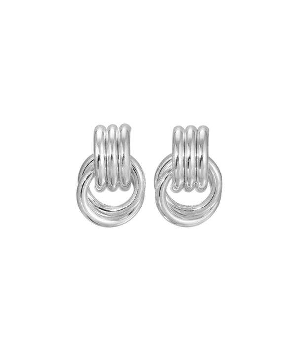 Womens Mini Knot Earring in Silver
