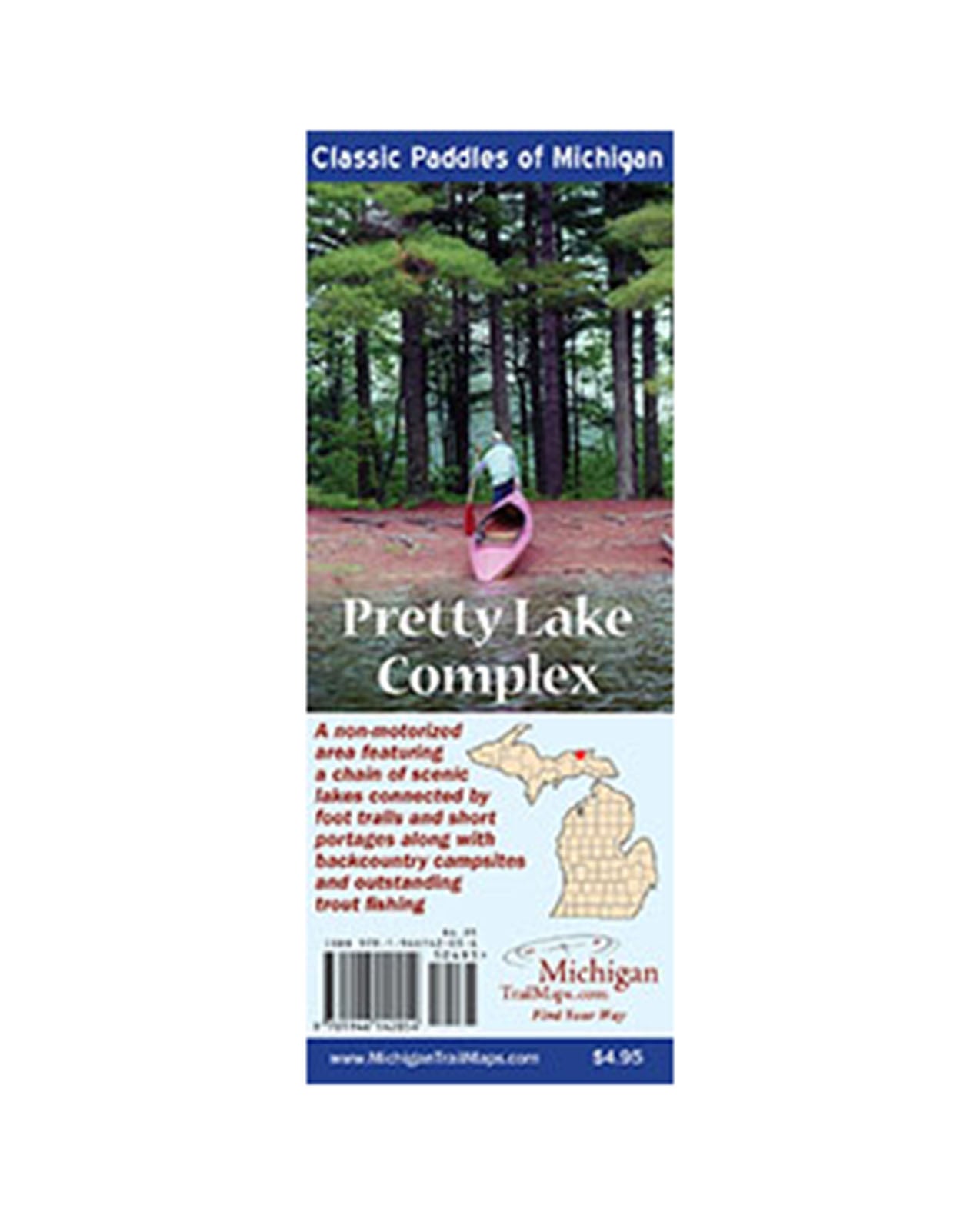 MICHIGAN TRAIL MAPS Classic Paddles of Michigan Maps: Pretty Lake Complex