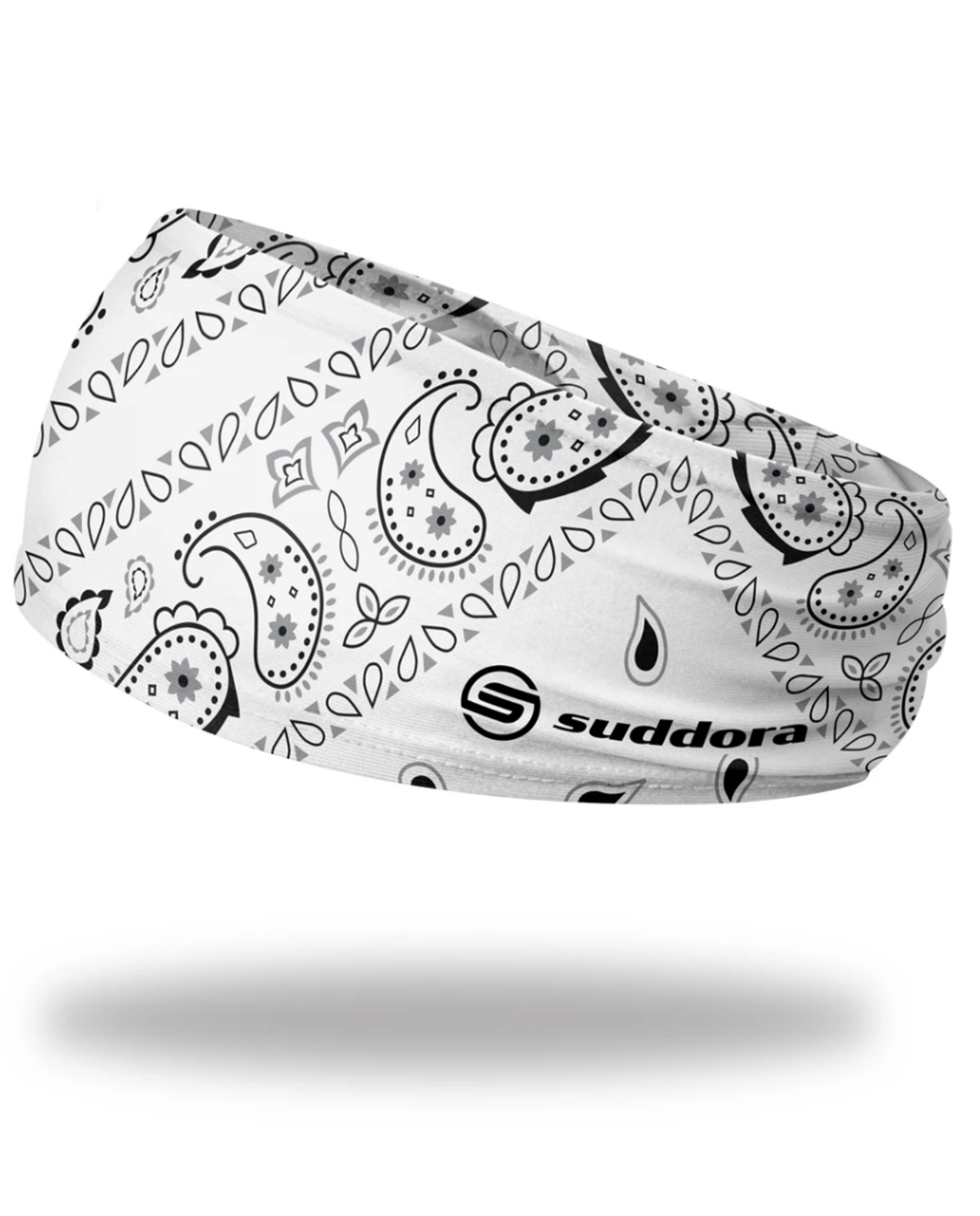 White Paisley Bandana 3.5" Tapered