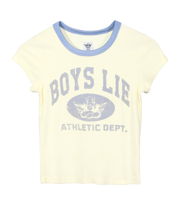 Womens Boys Lie Athletic Depts V3 Baby Tee in Yellow