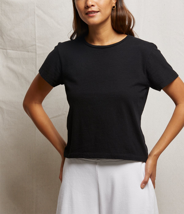 Womens Lisa Recycle Cotton Slim Crew Tee
