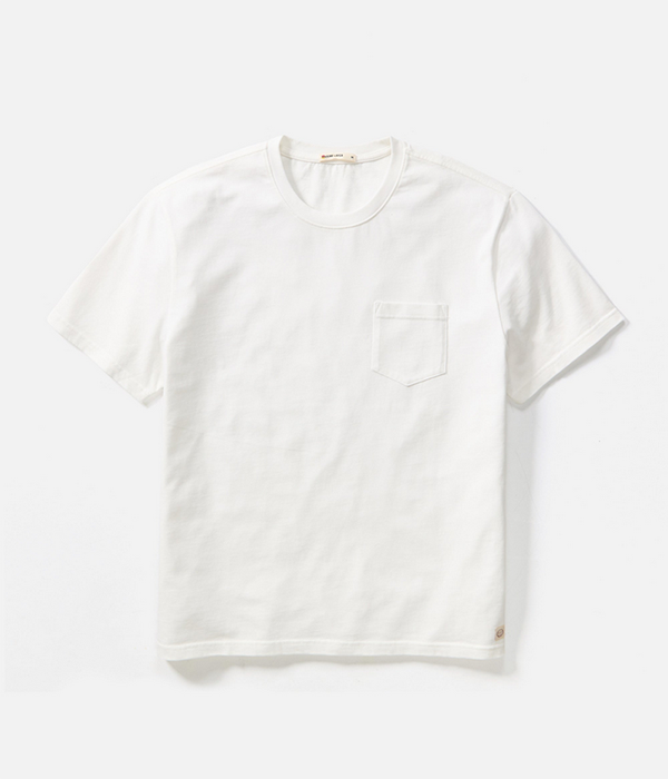 Mens Luxe 250 Relaxed Pocket Tee in White