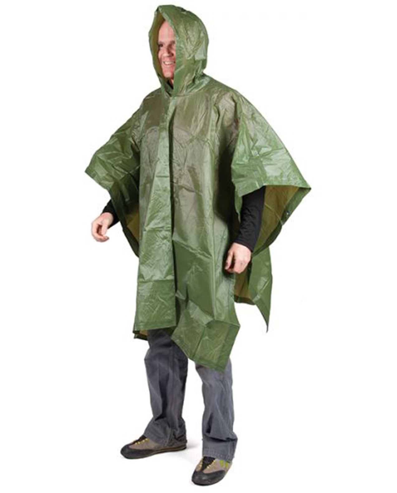 Vinyl Poncho Military Green