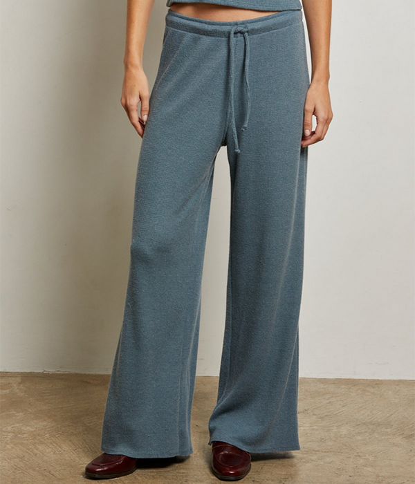 Womens Maddie Brushed Waffle Drawstring Pant B
