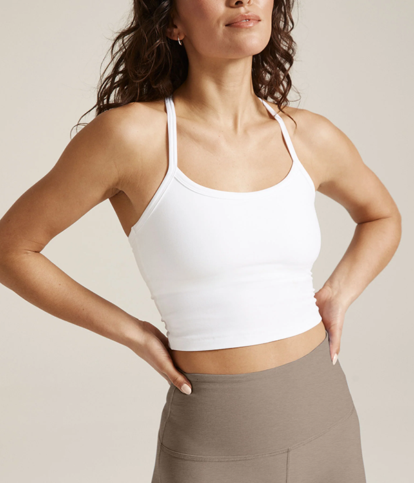 Womens Spacedye Slim Racerback Cropped Tank