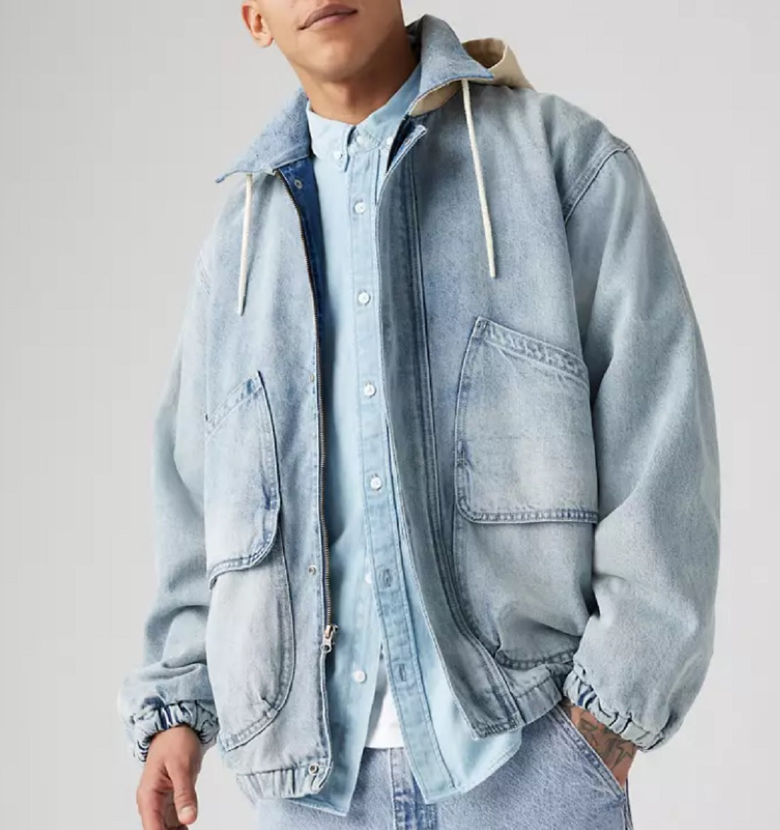 Mens Duboce Hooded Work Jacket in On a Level