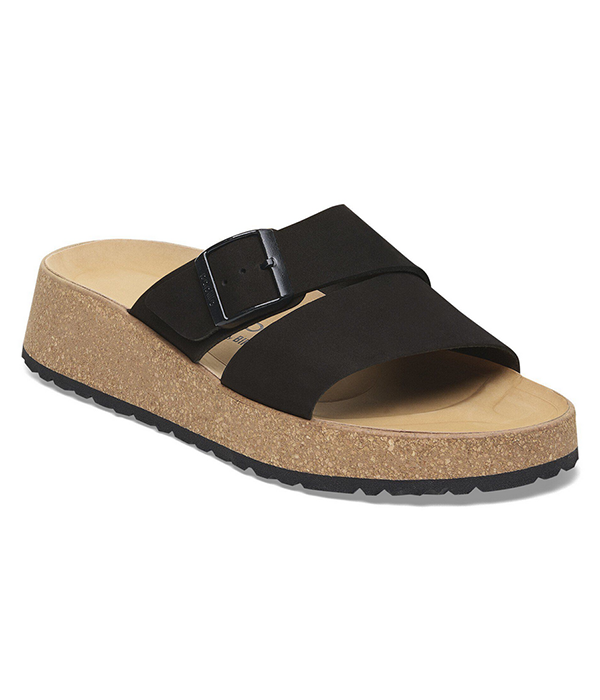 Womens Almina Nubuck Black Narrow