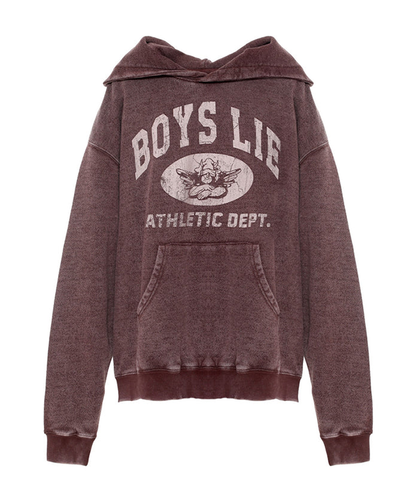Womens Boys Lie Athletics Racer Hoodie in Plum