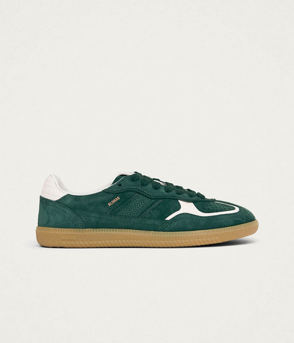Womens Tb.490 Rife Forest Green Leather Sneakers