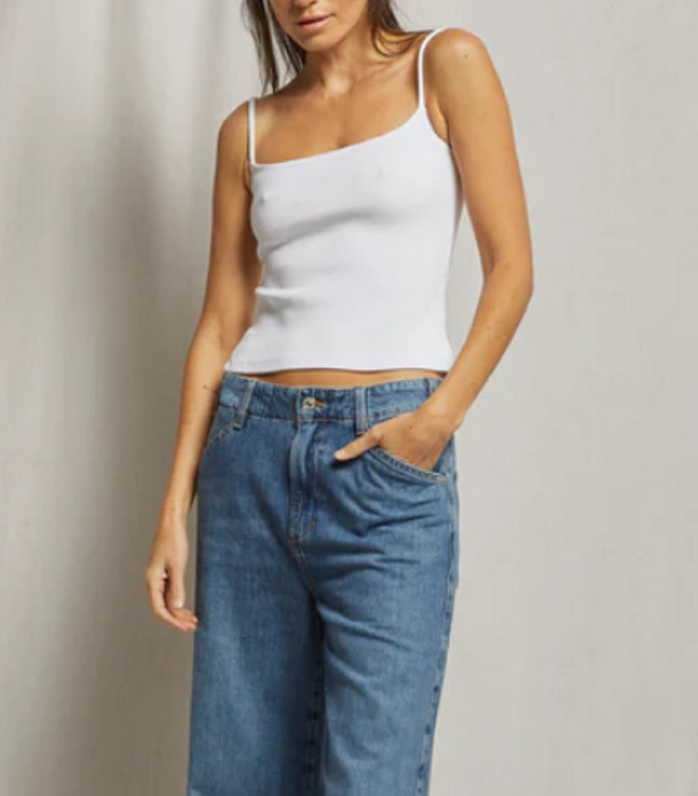 Womens Lucille Ribbed Skinny Tank