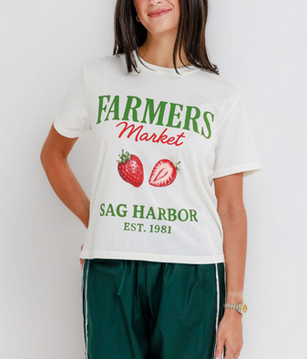 Womens Sag Harbor Farmers Market -Everyday Tee in Off White