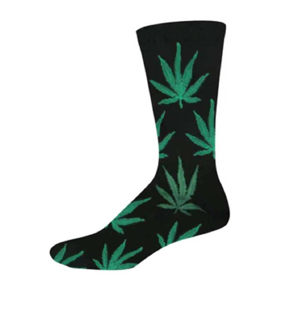 Mens Pot Leaves Sock