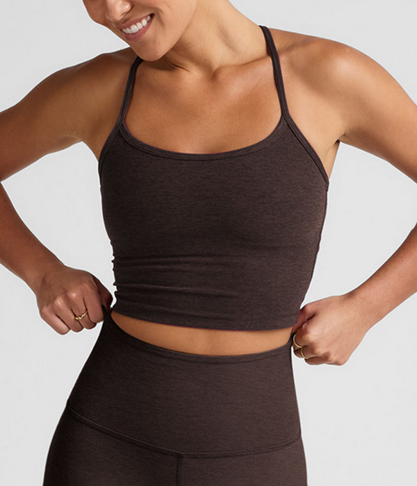 Womens Spacedye Slim Racerback Cropped Tank