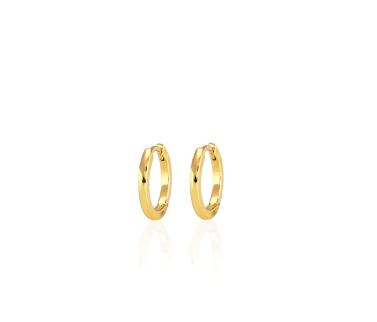 Classic 12mm Hinged Huggie Hoop Earrings in 18k Gold Vermeil