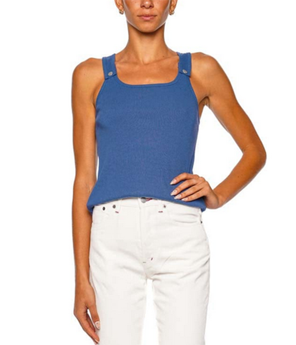 Womens Snap Tank in Blue