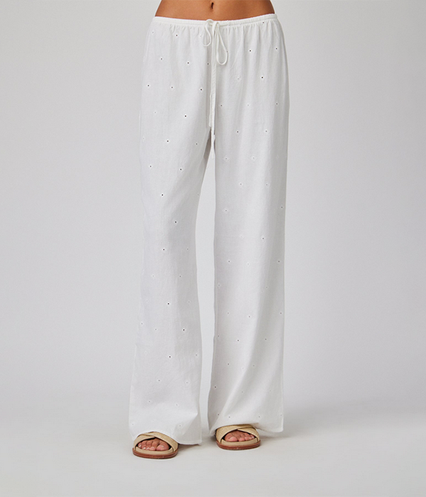 Womens Wide Leg Pant in White