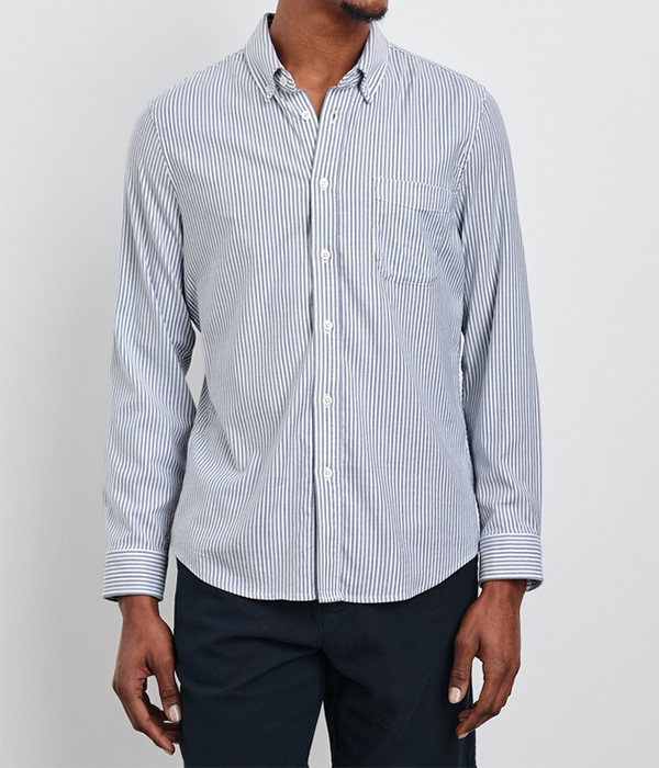 Mens Vance Shirt in Blue White Stripe