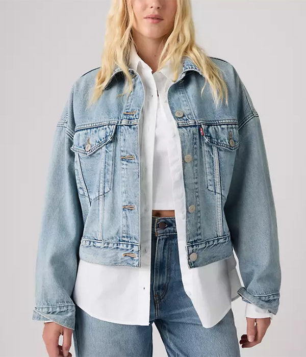 Womens Loose Crop Trucker in Sunny Season