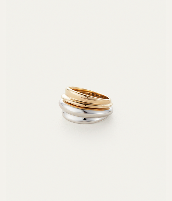Womens Lennon Ring Set in Two-Tone Size 7
