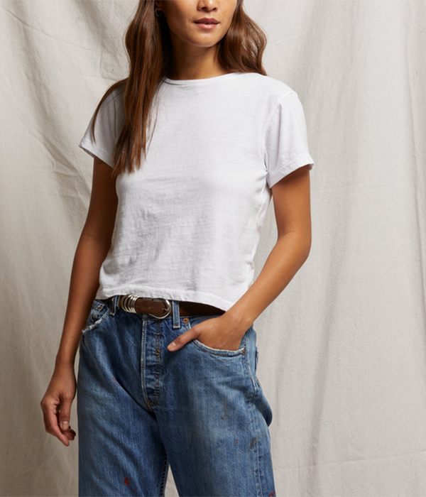 Womens Lisa Recycle Cotton Slim Crew Tee
