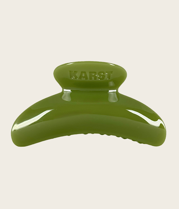 Womens Superclip Hair Claw — Olive with Gold Charm Ring